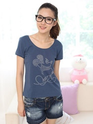 钉珠可爱米奇纯棉T恤